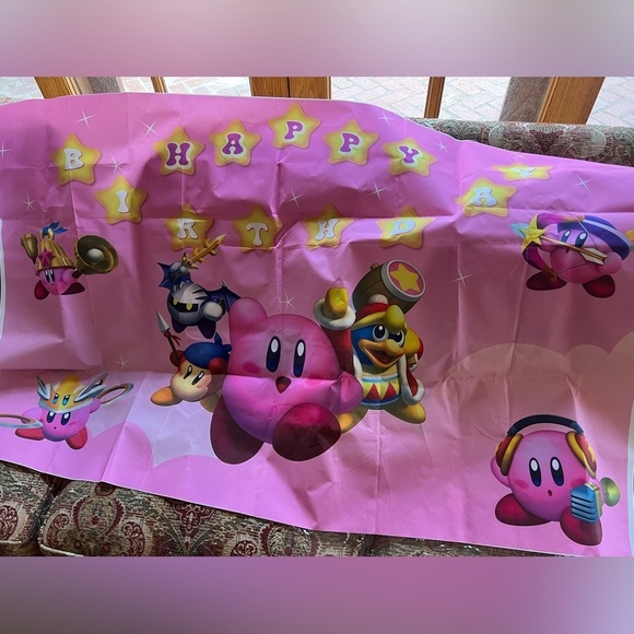 Kirby Star Birthday Party supply - stickers, banner,wristbands, cupcake toppers+ - Picture 1 of 6